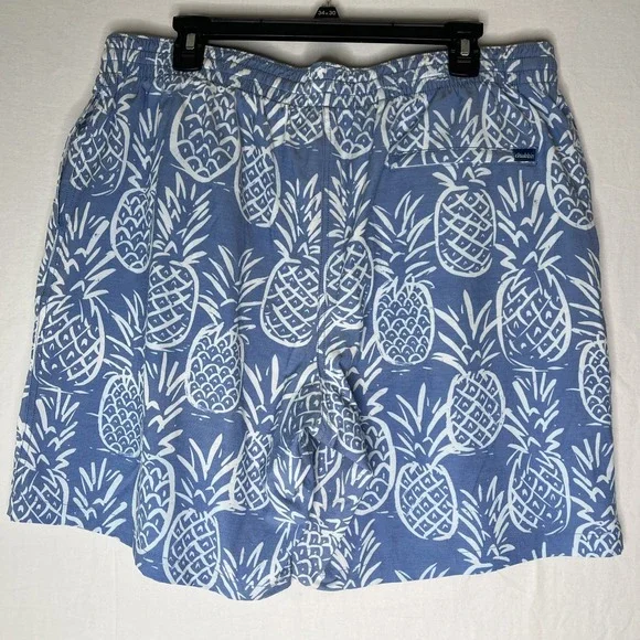 Chubbies‎ Lined Blue Pineapple Swim Trunks 7" Inseam Drawstring Pockets 2X Large - Picture 3 of 7